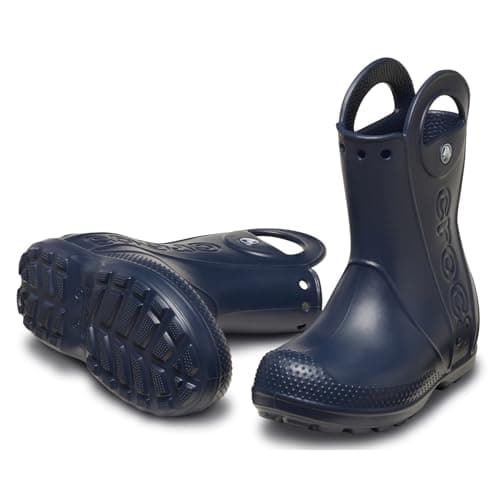 Crocs Unisex-Child Handle It Rain Boots, Navy Blue, 13 Little Kid