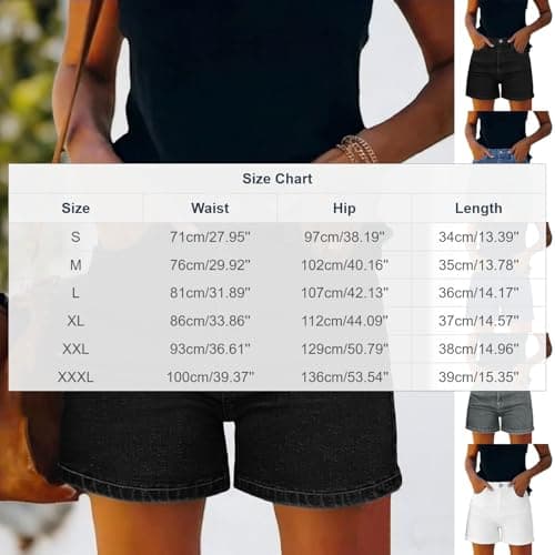 Jeans Shorts for Women Casual Wide Leg Short Pants Summer Straight High Waist Button Denim Shorts with Pockets Light Blue Medium — view 3