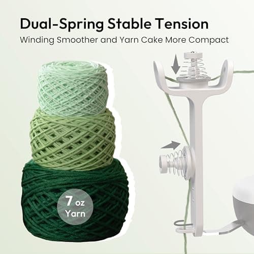 Etcokei Yarn Winder, Electric Yarn Ball Winder for Crocheting, Compact Yarn Cake Winder with Strong Tension Stepless Speed, Automatic Yarn Spinner Wool Winder, Ideal Helper for Knitting Lovers(White) — view 2
