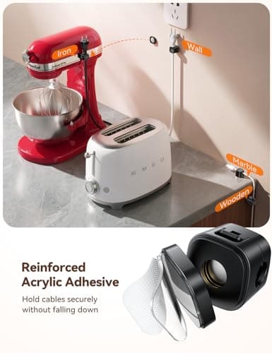 JOYROOM Detachable Magnetic Cord Organizer w/Secure Snap-Lock, 2-in-1 Adhesive& Magnetic Cable Clips, Auto-Fit Spring Management for φ1.5~8mm Cables, Under Desk Nightstand Home Office Car Wire Keeper — view 5