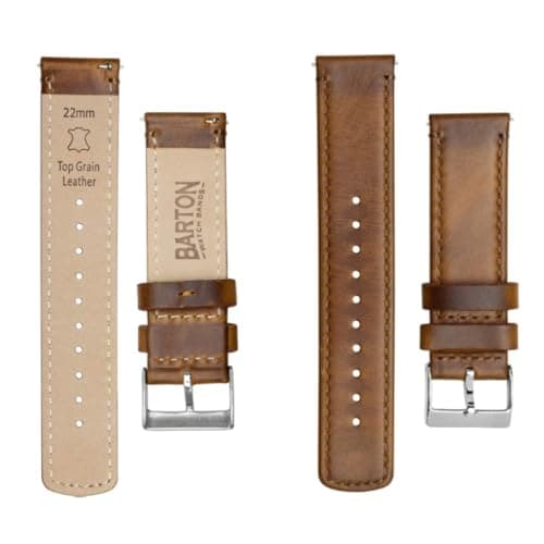 BARTON WATCH BANDS Barton 20mm Leather Watch Band for Men - Premium 20mm Watch Band Leather Design - Elegant 20mm Leather Watch Strap Replacement - Compatible with Most Men's Watches — view 4