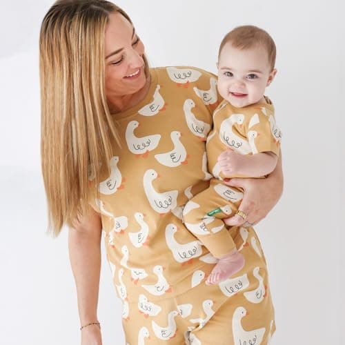 Parade Organic Signature Print '2-Way' Zip Romper - Short Sleeve Goose 6-12 Months — view 2