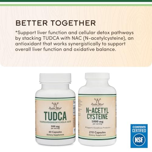 TUDCA Bile Salts Liver Support Supplement, 500mg Servings, Liver and Gallbladder Cleanse Supplement (60 Capsules, 250mg) Genuine Bile Acid TUDCA with Strong Bitter Taste by Double Wood — view 8