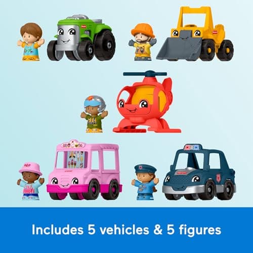 Fisher-Price Little People Toddler Toys Activity Vehicles & Figures Set, 10 Pieces for Preschool Pretend Play Kids Ages 1+ Years — view 3