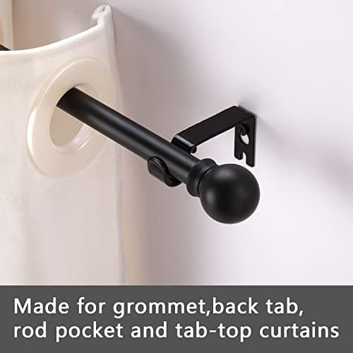 GXOACKJ Curtain Rods for windows 32-48 inch, 5/8 inch Decorative Curtain Rod Set, Matte Black Splicing Heavy Duty Metal Curtain Rod with Brackets — view 2