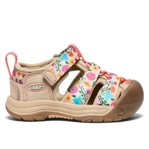 KEEN Unisex-Child Newport H2 Closed Toe Water Sandals, Safari/Birch, 7