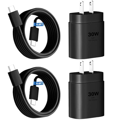 30W USB C Phone 15 Charger Fast Charging Block for iPhone 15/15 Pro Max/15 Pro/15 Plus/Samsung Galaxy S23 Ultra/S23/S23+/S22/S22 Ultra/S22+/S21 Ultra/S20 Ultra/Note 20 & 6.6Ft USB C Charger Cable