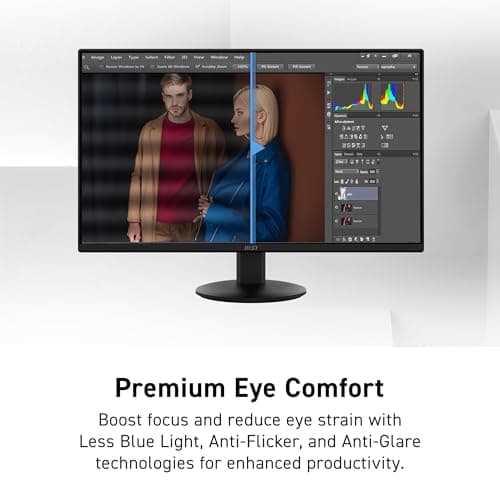 msi PRO MP272LE 27-inch IPS 1920 x 1080 (FHD) Computer Office Monitor, 100Hz, Adaptive Sync, HDMI, DisplayPort, Tilt, 4-Side Slim Bezel 1ms, Black — view 5