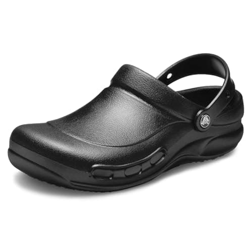 Crocs Unisex-Adult Bistro Work Clogs | Enclosed Toe | Slip Resistant | All Day Comfort, Black, 13 Women/11 Men