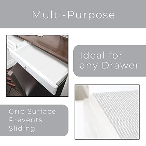 Smart Design Classic Grip Shelf Liner – 12in x 20ft – Non-Adhesive Drawer Liner with Strong Grip Helps Protect and Personalize Your Home Organization and Storage – White — view 3