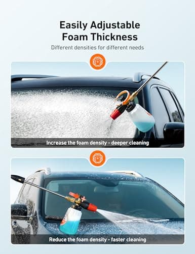 AstroAI Foam Cannon, Heavy Duty Car Foam Blaster Wide Neck Adjustable Snow Foam Lance and Thick Foam for Pressure Washer 1/4" Quick Connector （1L Bottle Without 5 Nozzles） — view 4