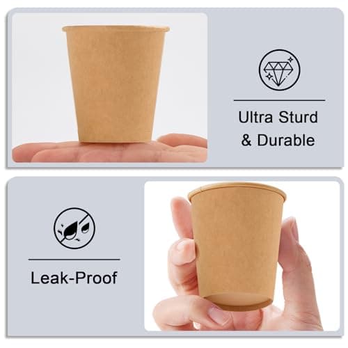 BYSNOW 100 Pack 5 oz Kraft Paper Cups, Small Disposable Bathroom Cups