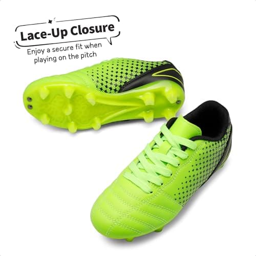 DREAM PAIRS Boys Girls Outdoor Soccer Cleats Kids Athletic Football Shoes,Size 1 Little Kid,Neon/Green/Black,SUPERFLIGHT-1K — view 3
