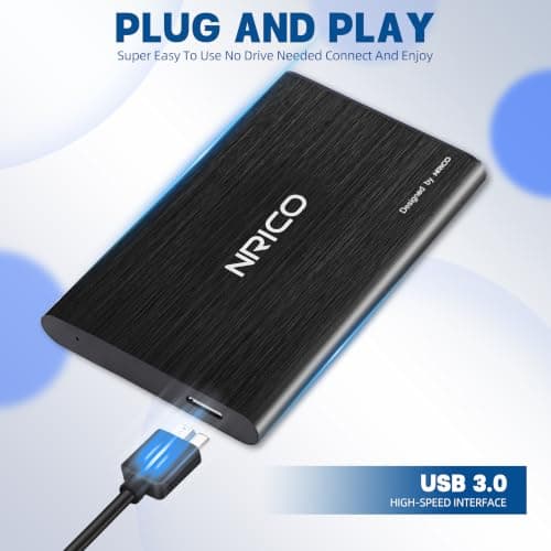 NRICO Ultra Slim 320GB Portable External Hard Drive USB3.0 HDD Storage Compatible for PC, Desktop, Laptop,Mac,PS4, Xbox one (Black, 320, GB) — view 4