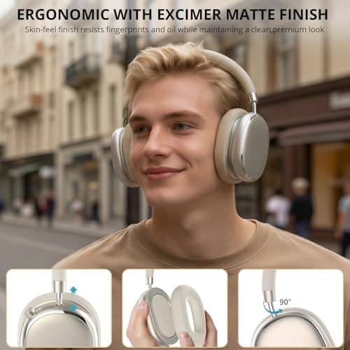FOFUN NC95 Hybrid Active Noise Cancelling Headphones with Knob Control, 120H Playtime Over Ear Headphones Wireless Bluetooth 6.0, App Control, Hi-Res Audio, Comfort Fit, Clear Calls for Travel/Workout — view 7