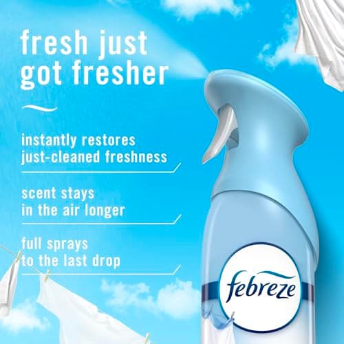 Febreze Air Mist, Air Freshener Spray, Odor Fighting Room Spray, Deodorizer for Home Bathroom Kitchen Office Apartment Dorm Room Classroom, Linen & Sky Scent, 8.1oz (Pack of 6) — view 2