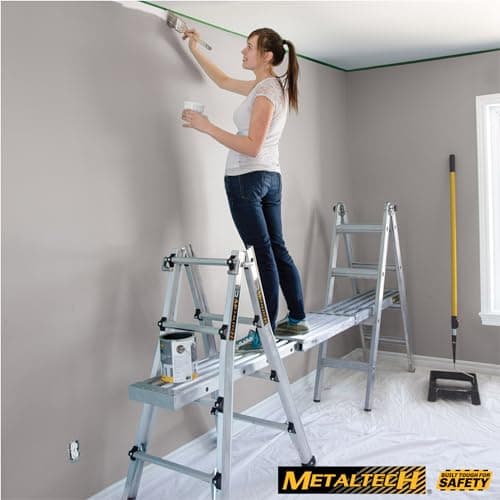 Metaltech M-PEP7000AL Telescopic Aluminum Plank Board, 6 to 9-ft. Adjustable Work Platform for Step Ladders and Sawhorses, Work Plank, Ladder Accessory, and Scaffold Tool for Home Improvement — view 7