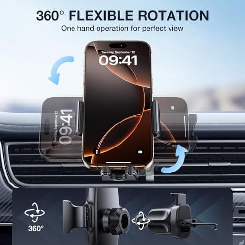 Miracase Phone Holder for Car Vent【2026 Wider Clamp & Metal Hook】 Car Phone Holder Mount for Vent Clip Hand Free Cell Phone Car Mount for iPhone 17 Pro Max 16 15 14 13 12 Samsung S25 Car Accesorries — view 5