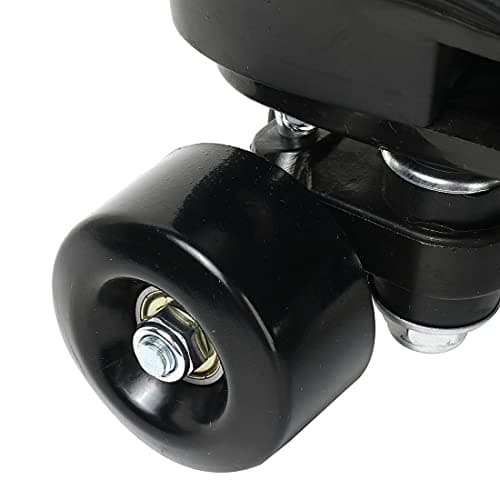 XUDREZ Classic Roller Skates High-Top Double-Row Leather Roller Skates for Women and Men (Black Black Wheel,8.5) — view 4