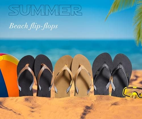 KuaiLu Womens Arch Support Flip Flops Comfortable Yoga Mat Slip on Leather Walking Thong Cushion Sandals Summer Beach Orthotic Slides Travel Essentials Indoor Outdoor Slippers Shoes Khaki Size 8 — view 9