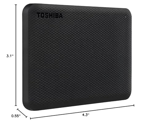 Toshiba Canvio Advance 2TB Portable External Hard Drive USB 3.0, Black - HDTCA20XK3AA — view 3