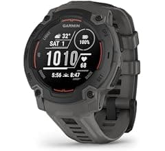 Garmin Instinct E, 45 mm rugged GPS smartwatch with essential smart features, built in sports apps, supertough design features, up to 16 days battery life, Black Bezel with Charcoal band