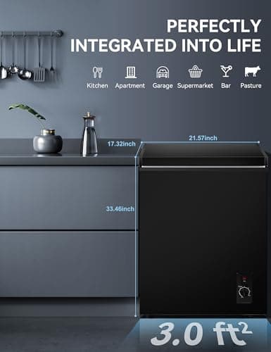 7.0 Cu Ft Chest Freezer - Energy Saving Quiet Top Open Door Mini Freezer Adjustable 6 Thermostat - Compact Small Deep Freezer w/Removable Basket and Defrost Water Drain for Home/Apartment/Garage — view 4