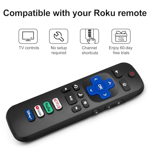 (Pack of 2) Replacement Remote Control Only for Roku TV, Compatible for TCL Roku/Hisense Roku/Onn Roku/Sharp Roku/Element Roku/Westinghouse Roku/Philips Roku Smart TVs (Not for Roku Stick and Box) — view 3