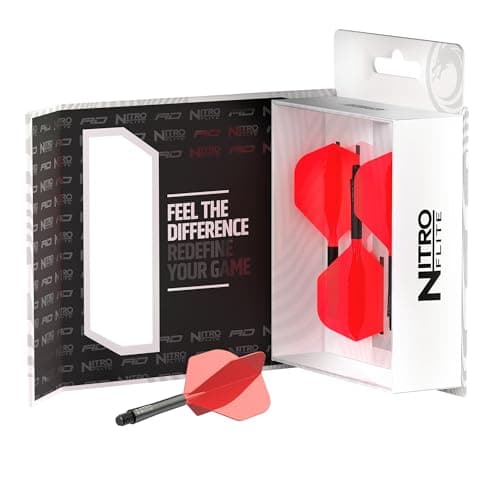 RED DRAGON Darts – Nitro Flite Integrated Flight & Shaft System – No.2 Shape and Design – Black & Red Colour, Medium Length — view 2