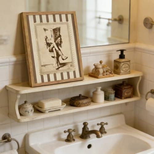 Framed Vintage Cowgirl Funny Bathroom Canvas Wall Art, Retro Stamp Style Western Rustic Wall Decor, Beige Brown Cowboy Boots Picture for Bathroom Laundry Room Bedroom Farmhouse Home Decoration — view 3