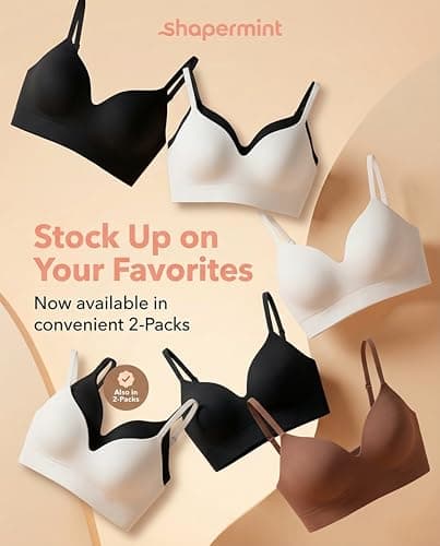 SHAPERMINT Seamless Wireless Bras for Women Full Support - Comfortable Bralette with Lift - No Underwire Soutien Gorge Femme - Plus Size Push Up Bra Black — view 8
