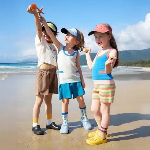 DDFOX Kid's Garden Clogs Cute Slides Sandals Beach Slipper Indoor Outdoor-Friendly Comfy Lightweight