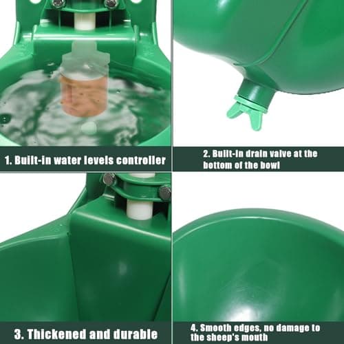Automatic Waterer - 500ml Sheep Water Trough Feeder, Livestock Drinking Dispenser, for Sheep Goats Horses Dogs Cattle, Poultry Feeding Equipment Farm Use — view 4