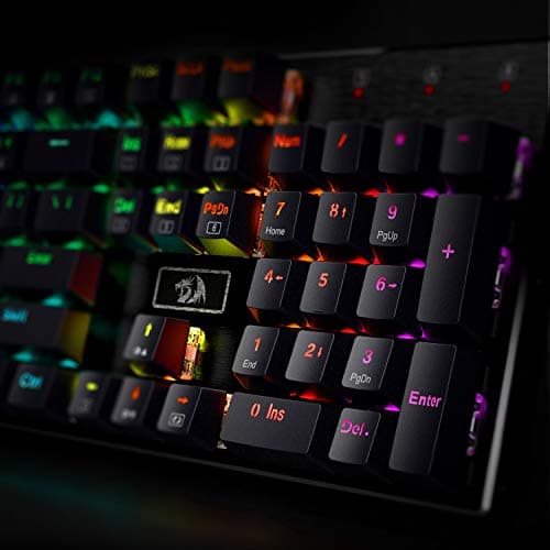 Redragon K556 RGB LED Backlit Wired Mechanical Gaming Keyboard, 104 Keys Hot-Swap Mechanical Keyboard w/Aluminum Base, Upgraded Socket and Noise Absorbing Foams, Quiet Linear Red Switch — view 6