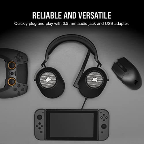 Corsair HS65 Surround Multiplatform Wired Gaming Headset – Dolby Atmos – SonarWorks SoundID – iCUE Compatible – PC, Mac, PS5, PS4, Xbox, Nintendo Switch, Mobile – Carbon — view 5