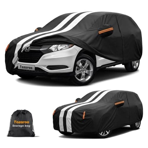 Multi-Layer Car Cover Custom Fit for Honda HR-V (2016-2026), 100% Waterproof All Weather for Automobiles, Gift with Towel, Heavy Duty Car Covers for Rain Sun UV Protection with Door Zipper.