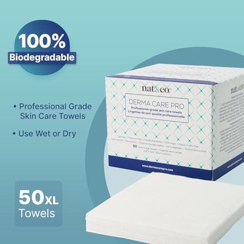 Nat.&Co. Derma Care Pro 100% USDA Biobased Material XL Towel - Professional Grade Extra Large Face Towels - Bio-Based Towel, Makeup Remover Dry Wipes, Facial Wash Cloths for Sensitive and Clean Skin — view 6