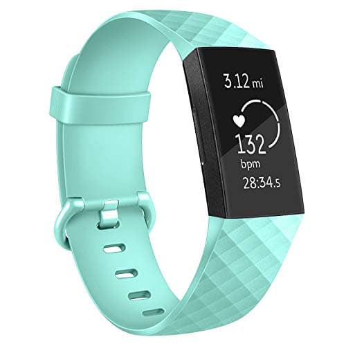 Vancle Bands Compatible with Fitbit Charge 4 / Charge 3 / Charge 3 SE Bands, Classic Soft Replacement Wristband Sport Strap for Fitbit Charge 4 and Charge 3 Charge 3 SE Fitness Activity Tracker Women Men Small Large (006, 4PCS(Black+Navy Blue+Wine+Mint Green), Large) — view 3