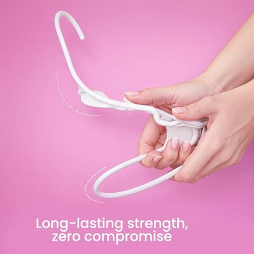 Utopia Home Plastic Hangers, 50 Pack, Clothes Hangers with Shoulder Grooves, Durable Space Saving Coat Hanger for Shirts, Pants, Skirts, Jackets, Blouses, Dresses and Everyday Wardrobe Use (White) — view 3