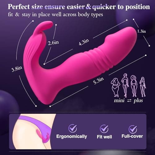 Adult Sex Toys Women Sex Toy - 3IN1 Wearable Vibrator Adult Toys with 9 Vibrating Rabbit Ears & 9 Thrusting Dildo Clitoral Dildos G Spot Vibrators Couples Sex Machine — view 3