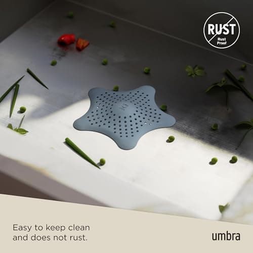 Umbra Starfish Hair Catcher, Fun Drain Cover Fits Most Standard Tub and Shower Drains, 6" Diameter, Slate Blue — view 5