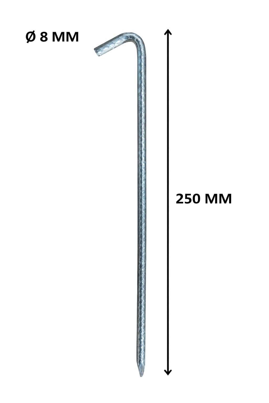FERPASA® - Piquetas de Camping Suelo Duro de Acero Galvanizado 25 cm – Pack de 10 Unidades para Tiendas de Campaña, Toldos y Carpas – Anclaje Resistente para Tienda de Campaña y Toldo — view 2
