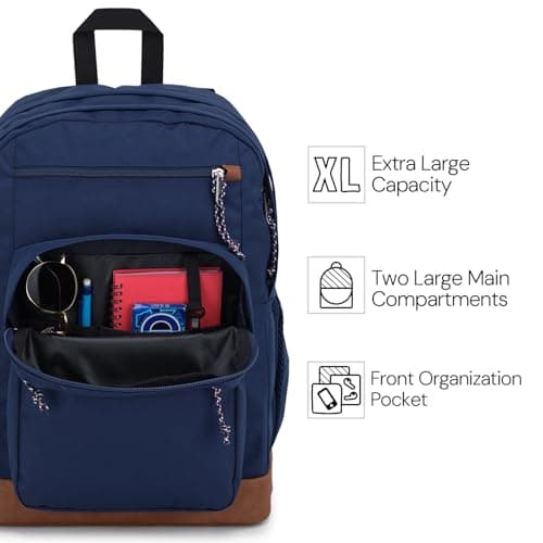 JanSport Cool Backpack, with 15-inch Laptop Sleeve - Large Computer Bag Rucksack with 2 Compartments, Ergonomic Straps, Black — view 3