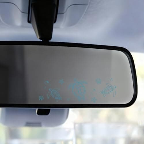 Sea Turtle Gifts for Turtle Lovers 2 Pcs Vinyl Decals Blue Car Accessories Cute Rear View Car Decals and Stickers Rearview Mirror Cars Mirror Sticker Fathers Day Mothers Gifts Birthday Gift Christmas — view 5