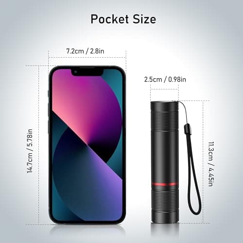 Blukar LED Rechargeable Flashlight 2 Pack, Super Bright Small Handheld Flashlights- Zoomable, Adjustable Brightness, Long Lasting Flash Light, Waterproof Pocket Size Torch Light for Emergency, Camping — view 5