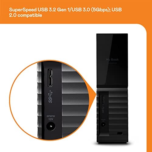 Western Digital 6TB My Book Desktop External Hard Drive, USB 3.0, External HDD with Password Protection and Auto Backup Software - WDBBGB0060HBK-NESN — view 5
