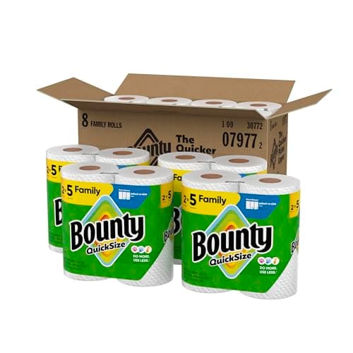Bounty Quick Size Paper Towels, White, 8 Family Rolls — view 8