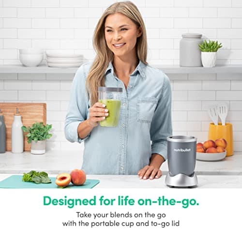 Nutribullet Personal Blender, Shakes, Smoothies, Food Prep, and Frozen Blending, 24 Ounces, 600 Watt, Dark Gray, NBR-0601WM — view 4