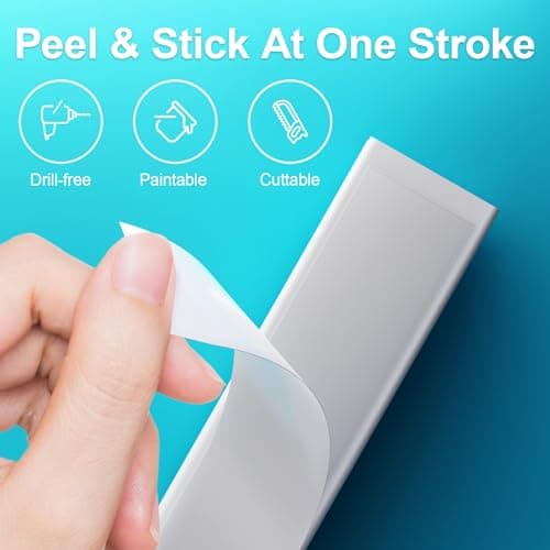 Yecaye Cord Hider, 42In Cord Covers for Wall Mounted TV, White Cable Management Kit, Wire Hiders and Concealer for Cords on Wall, W0.98in H0.51in, White — view 5
