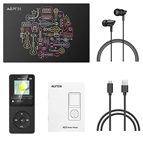 AGPTEK A02 16GB MP3 Player, 70 Hours Playback Lossless Sound Music Player, Supports up to 128GB, Black — view 6